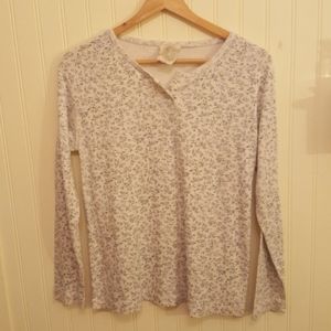 90s Floral Long Sleeve Henley